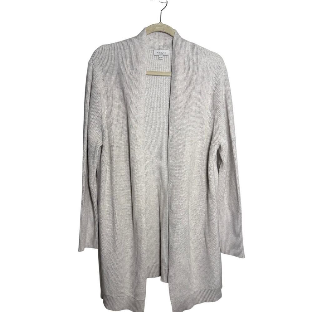 Kinross Cotton Ribbed Open Front Cardigan Sweater Women’s Size XL